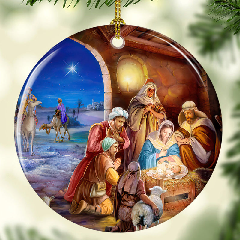 Christmas Christ Nativity Jesus - Gift For Christian - Xmas Decoration Religious Ornament
