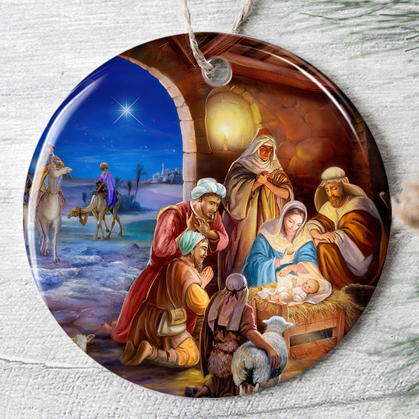 Christmas Christ Nativity Jesus - Gift For Christian - Xmas Decoration Religious Ornament
