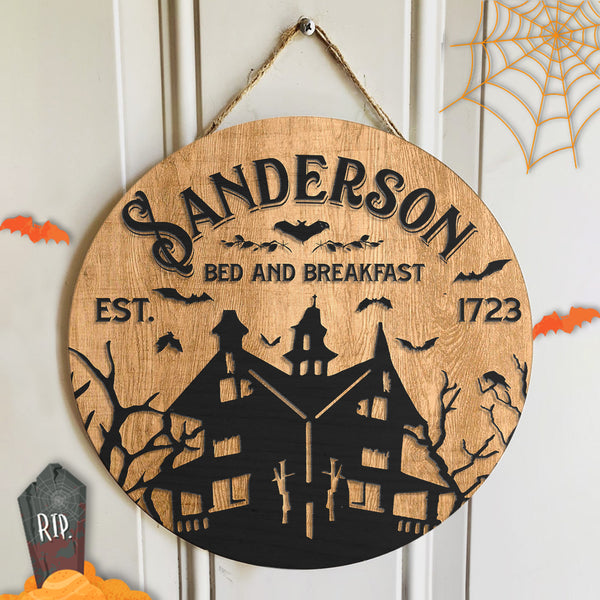 Witch Castle - Halloween Porch Sign - Spooky Halloween Door Wreath Hanger Decoration