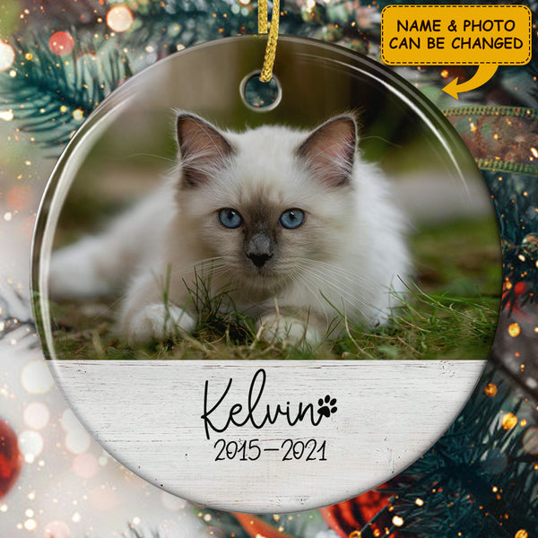 Personalized Pet Photo - Custom Pet Name Ornament - Cute Gift For Pet Lovers - Pet Memory Gift