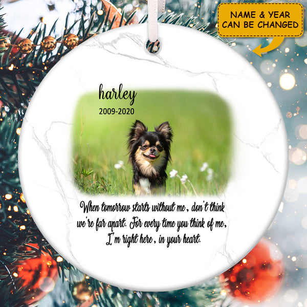Custom Dog Memorial Ornament - Pet Bereavement Gift - Loss Of Pet Bauble - Keepsake Ornament