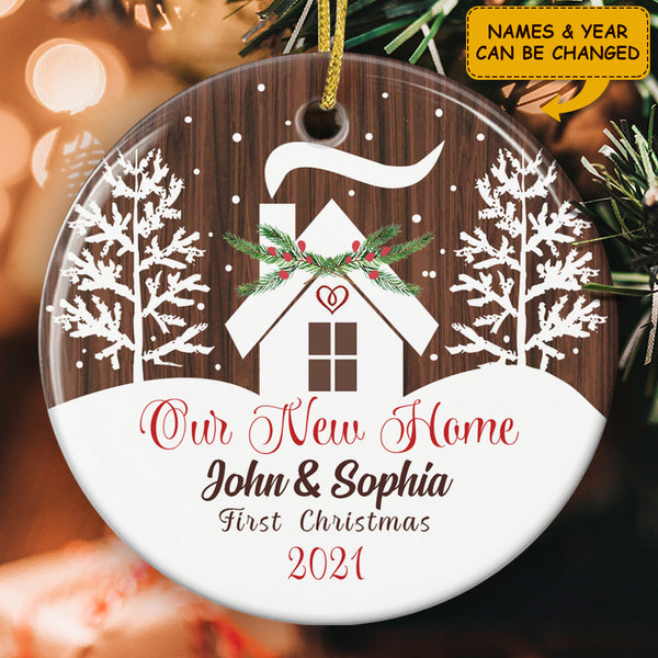 Our New Home Ornament - 1st Christmas Ornament - Personalized Couples - New Home Bauble - 2021 Keepsake