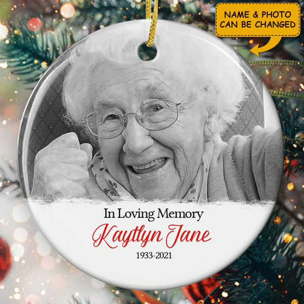 In Loving Memory - Loss Of A Loved One Ornament - Personalized Name And Year - Sympathy Gift