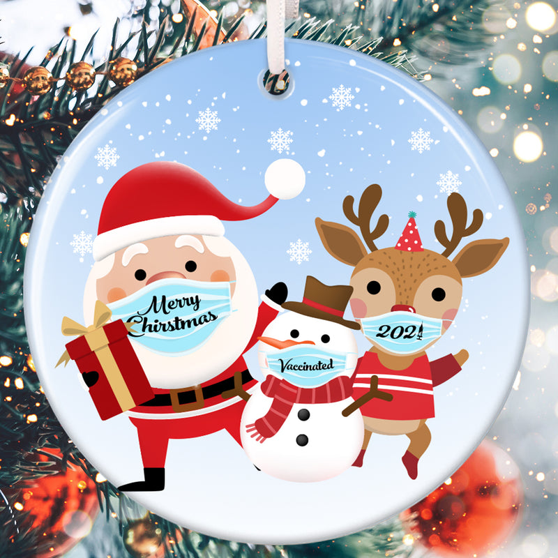 Funny Quarantine Ornament - Santa Claus Ornament - Snowman And Reindeer Bauble - Christmas Tree Decor