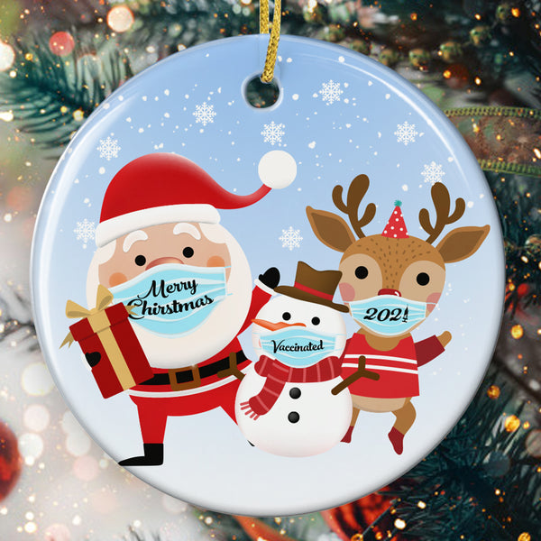 Funny Quarantine Ornament - Santa Claus Ornament - Snowman And Reindeer Bauble - Christmas Tree Decor