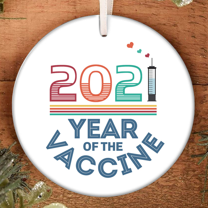 2021 Year Of The Vaccine - Pandemic Ornament - Vaccinated Christmas Ornament - 2021 Keepsake Gift