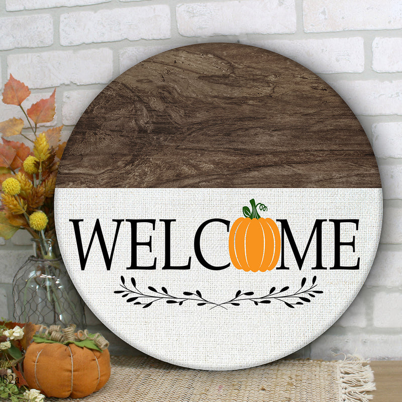Welcome - Hello Fall - Housewarming Gift Farmhouse Decor - Autumn Door Wreath Hanger Sign