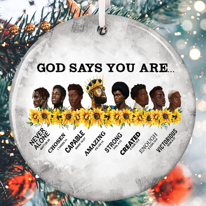 God Says You Are - Black King Ornament - Equal Rights Keepsake - Black Pride Ornament