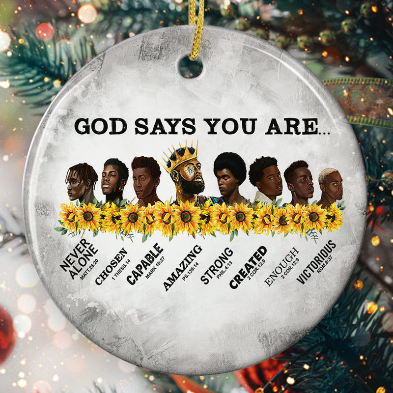 God Says You Are - Black King Ornament - Equal Rights Keepsake - Black Pride Ornament