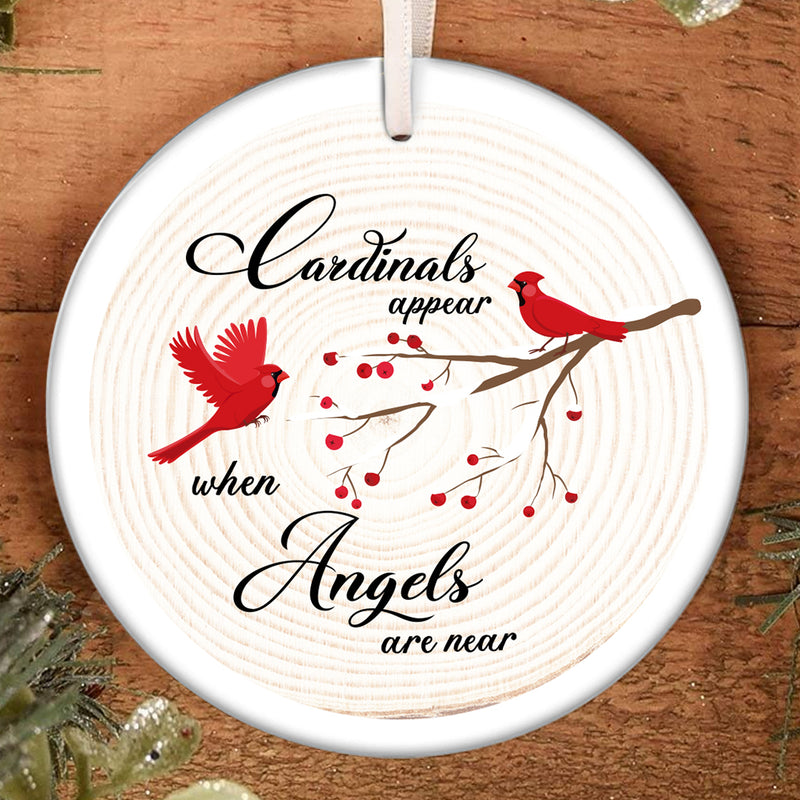 Red Cardinal - Memorial Ornament - Rustic Sympathy Ornament - Funeral Gift For Grief - Xmas Tree Decor