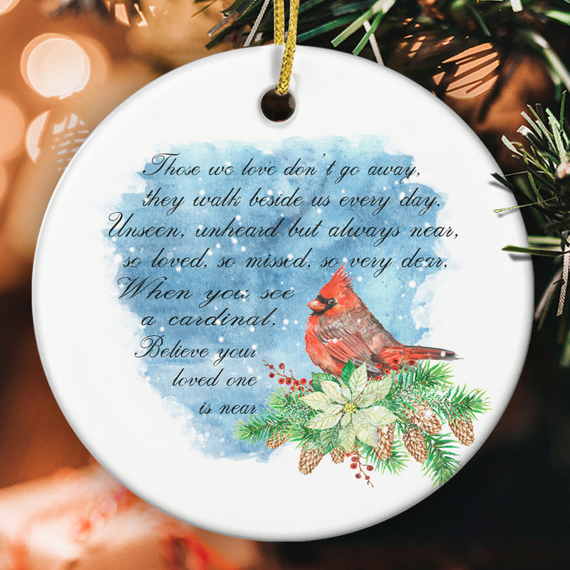 In Memory Ornament - Cardinal Memorial Ornament - Bereavement Ornament - Christmas Sympathy Gift