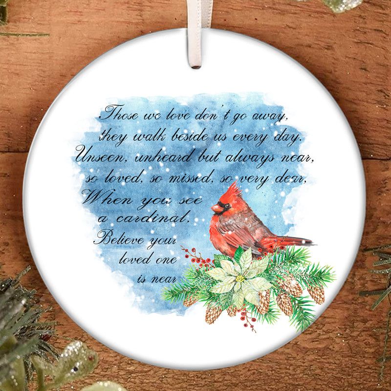 In Memory Ornament - Cardinal Memorial Ornament - Bereavement Ornament - Christmas Sympathy Gift