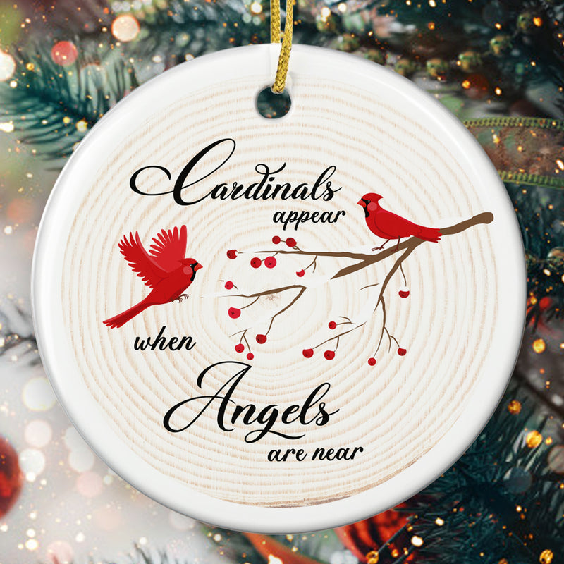 Red Cardinal - Memorial Ornament - Rustic Sympathy Ornament - Funeral Gift For Grief - Xmas Tree Decor