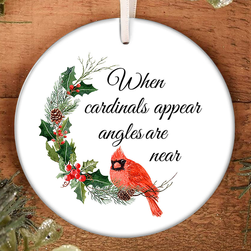 When Cardinals Appear Angle Are Near Ornament - Red Cardinal Sign - Memorial Gift - Remembrance Ornament