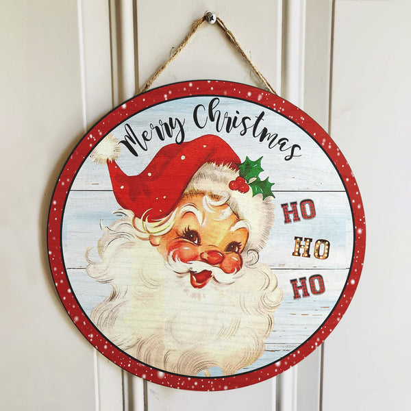 Merry Christmas - Santa Claus - Rustic Door Sign - Christmas Wreath Decor - Xmas Gift