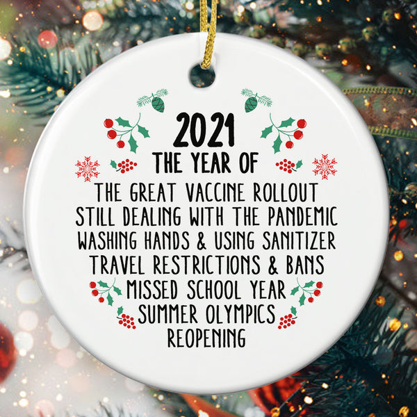 2021 The Year Of Great Vaccine - Pandemic Christmas Ornament - Vaccine Shot Xmas Gift - Xmas Keepsake