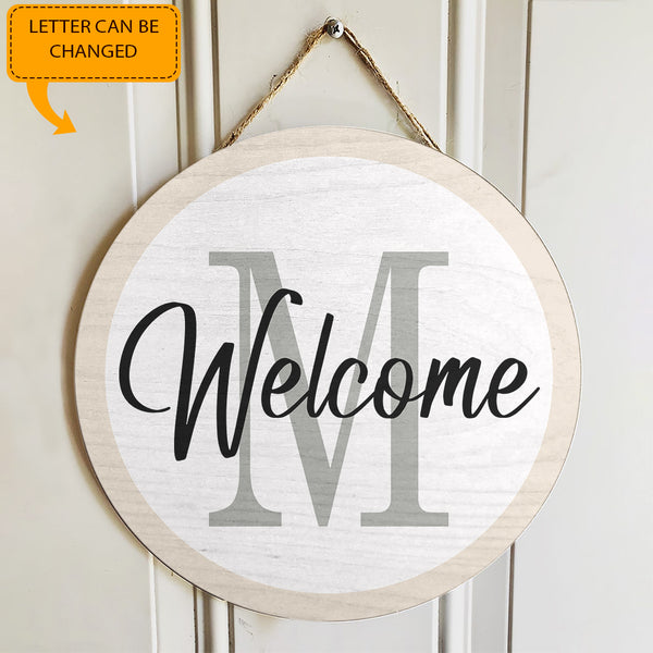 Personalized Custom Name Monogram Door Hanger Sign - Housewarming Gift - Rustic Home Decor