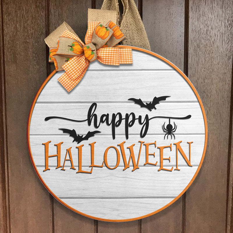 Happy Halloween - The Black Crowes - Autumn Door Hanger Sign - Fall House Decoration