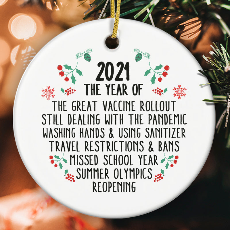 2021 The Year Of Great Vaccine - Pandemic Christmas Ornament - Vaccine Shot Xmas Gift - Xmas Keepsake