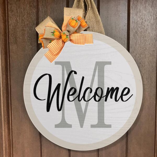 Personalized Custom Name Monogram Door Hanger Sign - Housewarming Gift - Rustic Home Decor