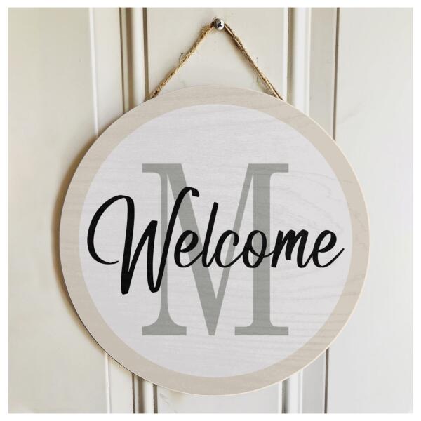 Personalized Custom Name Monogram Door Hanger Sign - Housewarming Gift - Rustic Home Decor