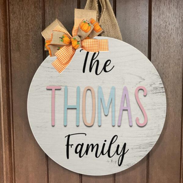 Personalized Family Name Door Hanger Sign - Housewarming Gift Home Decor