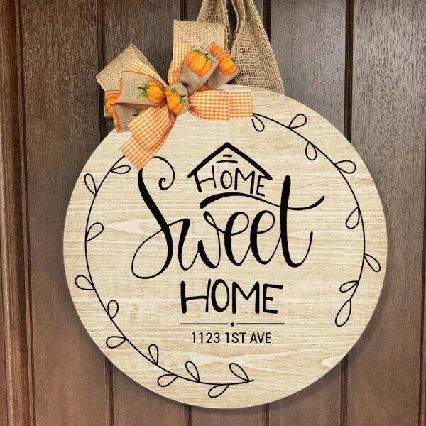 Home Sweet Home - Porch Decor - Personalized Custom Address Door Sign - Rustic Home Decor