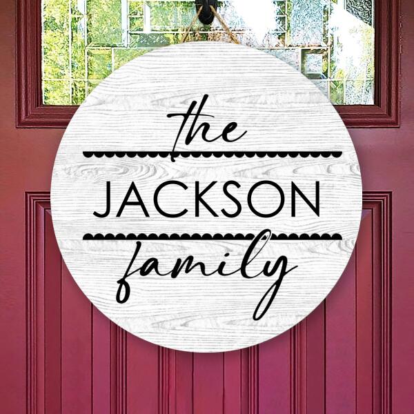 Personalized Family Name Front Door Hanger Sign - Housewarming Gift Door Wreath Home Decor