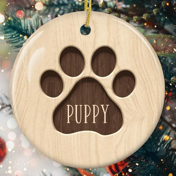 Paw Print Ornament - Personalized Pet Name Ornament - Pet Lover Ornament - Dog Lover Gifts
