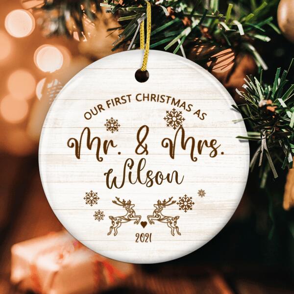Our 1st Christmas - Married Xmas Ornament - Personalized Couple Names Ornament - New Couple Gift
