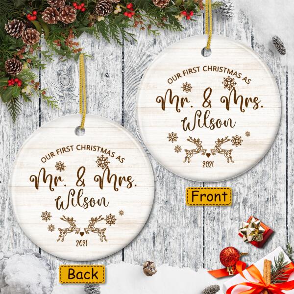 Our 1st Christmas - Married Xmas Ornament - Personalized Couple Names Ornament - New Couple Gift