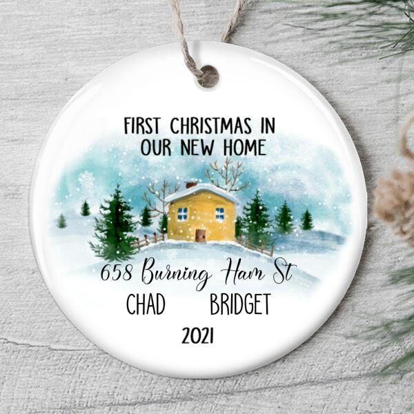 1st Christmas In Our New Home - Personalized Couple Names Ornament - Xmas Keepsake - Xmas Tree Decor