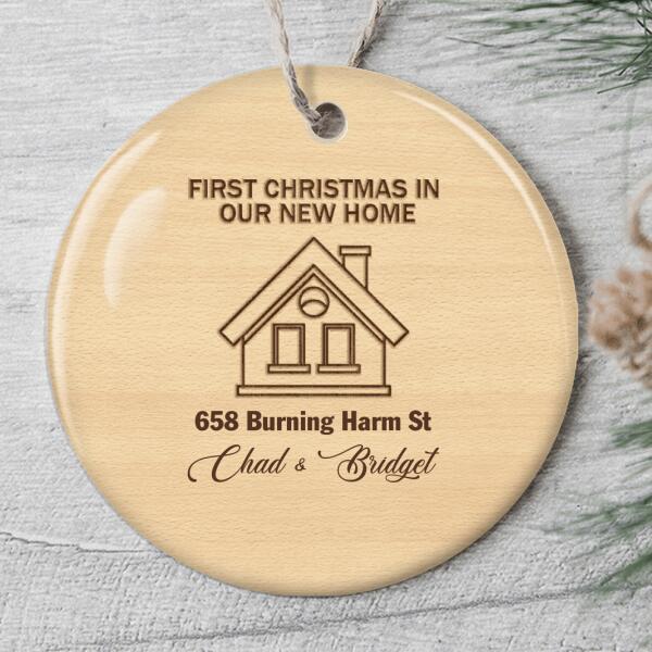 1st Christmas In Our New Home - Personalized Couple Names Ornament - Xmas Home Decor - New Home Gift