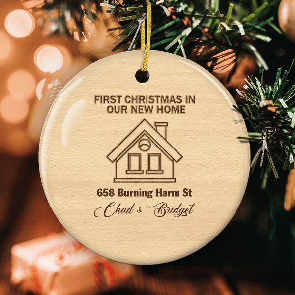 1st Christmas In Our New Home - Personalized Couple Names Ornament - Xmas Home Decor - New Home Gift