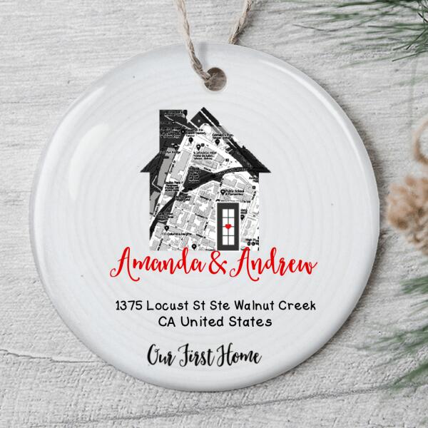 Our 1st Home Ornament - Personalized First Home Ornament - Gift For Couple - Custom Name And House Address
