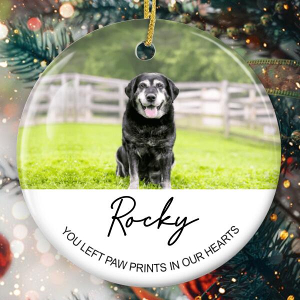 Personalized Dog Ornament - Custom Photo Ornament - Dog Lovers Memorial Gift - Sympathy Bauble