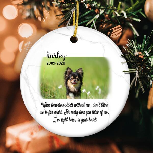 Custom Dog Memorial Ornament - Pet Bereavement Gift - Loss Of Pet Bauble - Keepsake Ornament