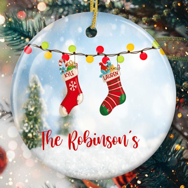 Personalized Family Member Christmas Ornament - Cute Socks Sign - Xmas Gift For Family - Custom Keepsake