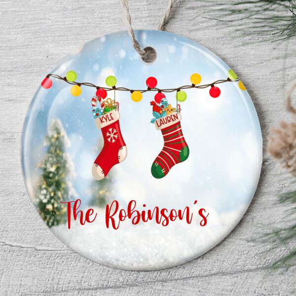 Personalized Family Member Christmas Ornament - Cute Socks Sign - Xmas Gift For Family - Custom Keepsake