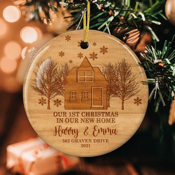 Our 1st Christmas In New Home Ornament - Personalized Couples Name - Housewarming Gift - Xmas Home Decor