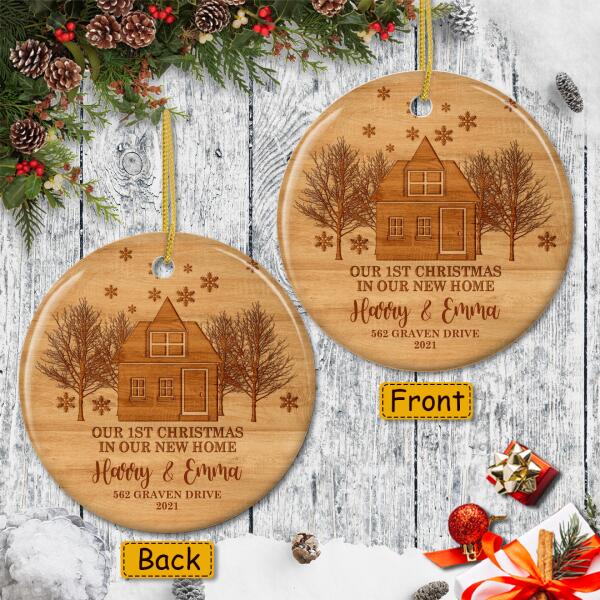 Our 1st Christmas In New Home Ornament - Personalized Couples Name - Housewarming Gift - Xmas Home Decor