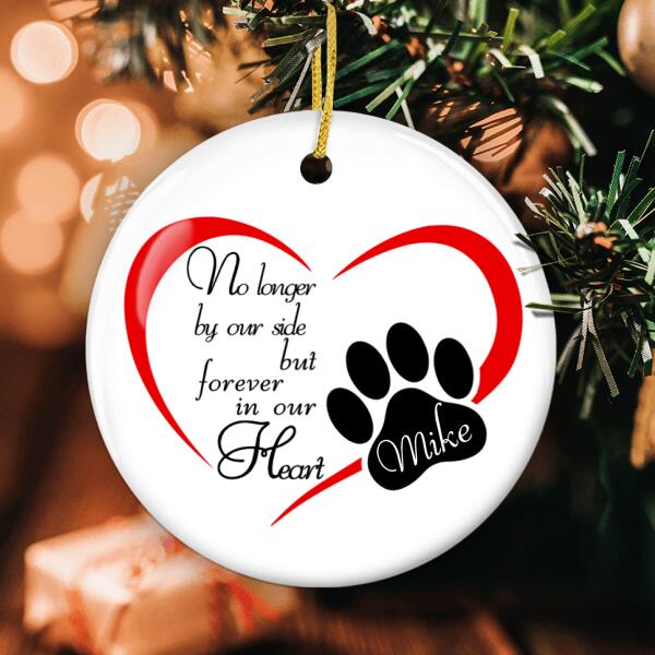 Forever In Our Heart - Dog Memorial Bauble - Personalized Pet Name - Dog Lovers Gift - Remembrance Ornament