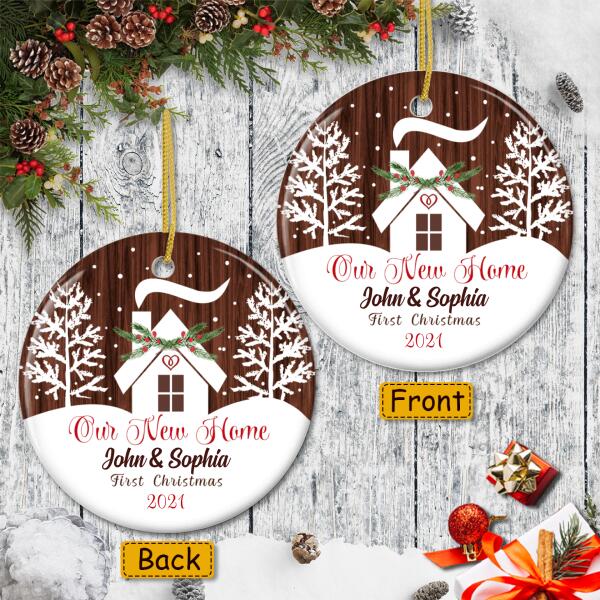 Our New Home Ornament - 1st Christmas Ornament - Personalized Couples - New Home Bauble - 2021 Keepsake