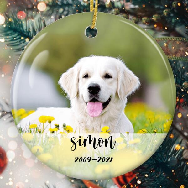 Forever In Our Heart Ornament - Memorial Ornament - Custom Pet Photo - Pet Lovers Gift - Personalized Pet Name