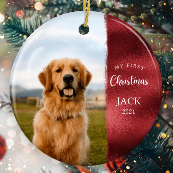 My 1st Christmas - Personalized Ornament - Custom Pet Photo - Xmas Gift For Pet Lovers - Christmas Tree Decor