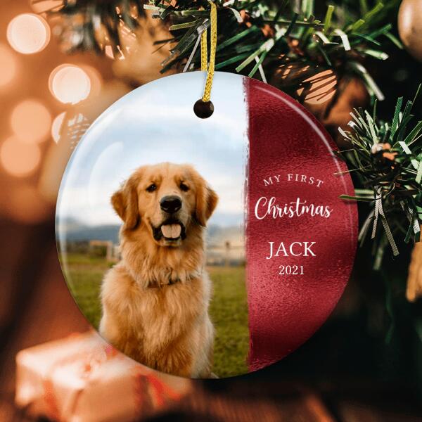 My 1st Christmas - Personalized Ornament - Custom Pet Photo - Xmas Gift For Pet Lovers - Christmas Tree Decor