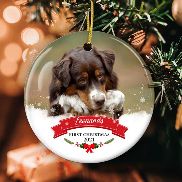 My 1st Christmas Ornament - Personalized Pet Photo - Xmas Gift For Pet Lovers - Custom Pet Name