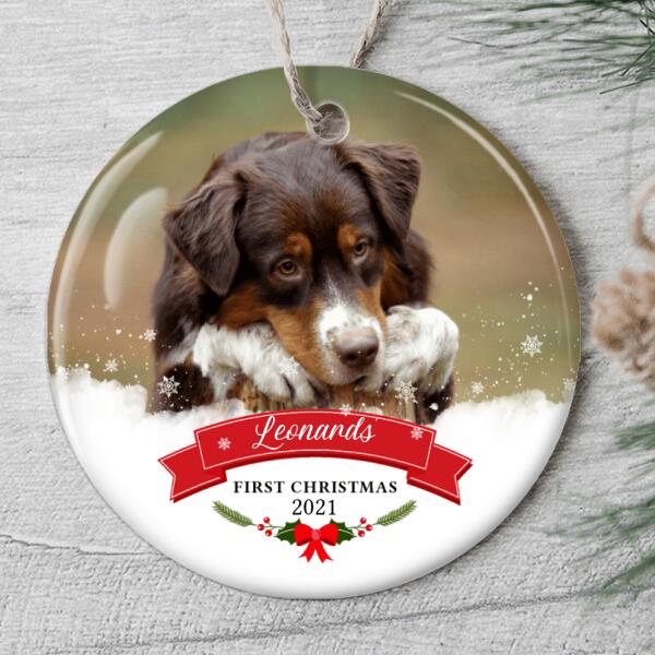 My 1st Christmas Ornament - Personalized Pet Photo - Xmas Gift For Pet Lovers - Custom Pet Name