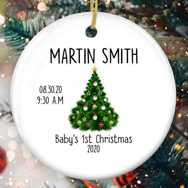 Baby 1s Christmas - Personalized Baby Photo - Christmas Ornament - New Baby Gift - Custom Name - Xmas Tree Decor