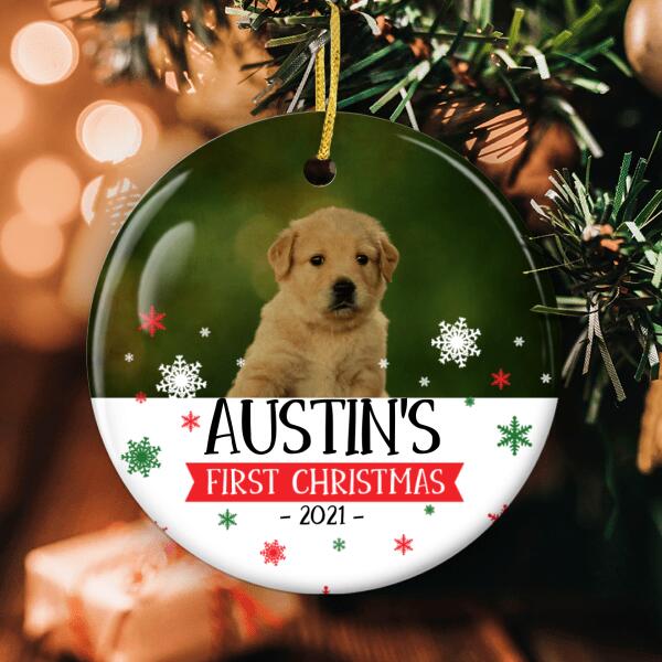 Pet 1st Christmas Ornament - Personalized Photo & Name - Cute Xmas Gift For Pet Lovers - Christmas Home Decor
